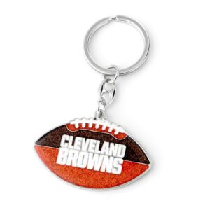 Cleveland Browns Keychain Football Glitter