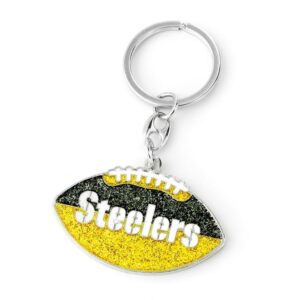 Pittsburgh Steelers Keychain Football Glitter