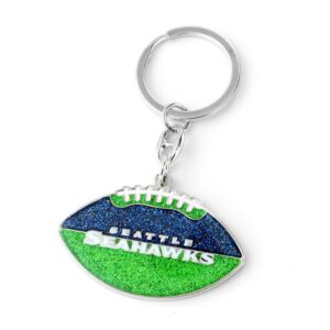 Seattle Seahawks Keychain Football Glitter