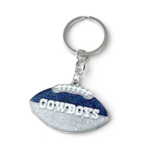 Dallas Cowboys Keychain Football Glitter