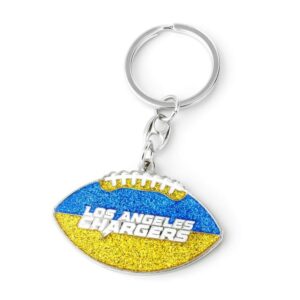 Los Angeles Chargers Keychain Football Glitter