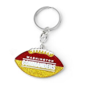 Washington Commanders Keychain Football Glitter