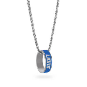 Detroit Lions Necklace Fashion Ring Pendant Silver