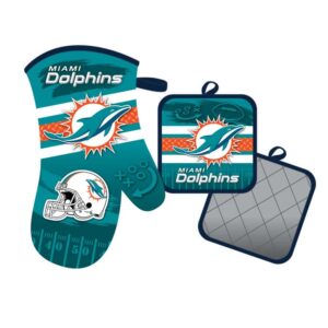 Miami Dolphins Oven Mitt and Pot Holder Set