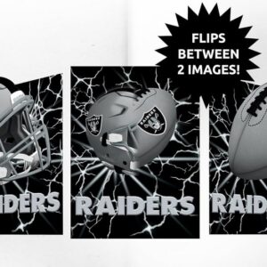 Las Vegas Raiders 3D Art Print 12x16 Lightning Flip