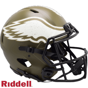 Philadelphia Eagles Helmet Riddell Authentic Full Size Speed Style Salute To Service 2022