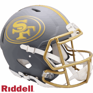 San Francisco 49ers Helmet Riddell Authentic Full Size Speed Style Slate Alternate