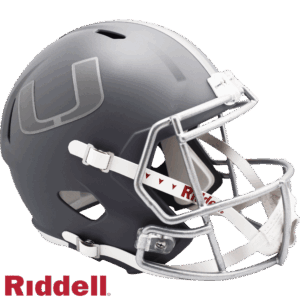 Miami Hurricanes Helmet Riddell Replica Full Size Speed Style Slate Alternate