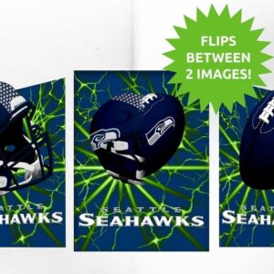 Seattle Seahawks 3D Art Print 12x16 Lightning Flip
