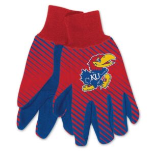 Kansas Jayhawks Gloves Two Tone Style Adult Size