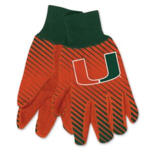 Miami Hurricanes Gloves Two Tone Style Adult Size