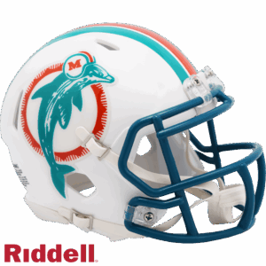 Miami Dolphins Helmet Riddell Replica Mini Speed Style 1980-1996 T/B