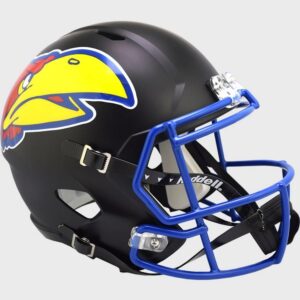 Kansas Jayhawks Helmet Riddell Replica Full Size Speed Style Black-