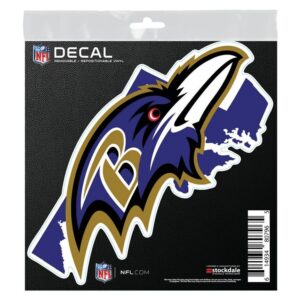 Baltimore Ravens Decal 6x6 All Surface State Shape