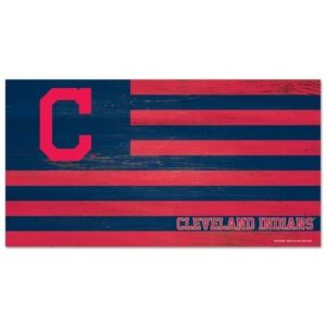 Cleveland Indians Sign Wood 9x17 Flag