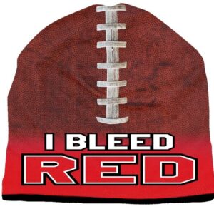 Beanie I Bleed Style Sublimated Football Red Design