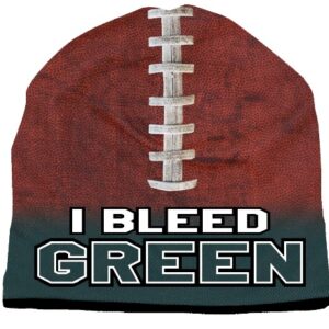 Beanie I Bleed Style Sublimated Football Forest Green Design