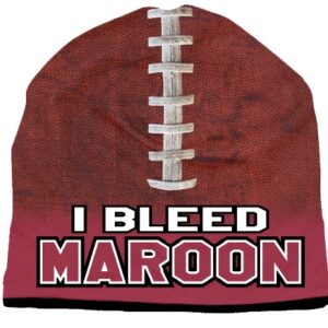 Beanie I Bleed Style Sublimated Football Maroon Design