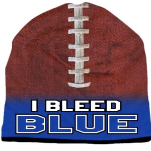 Beanie I Bleed Style Sublimated Football Royal Blue Design