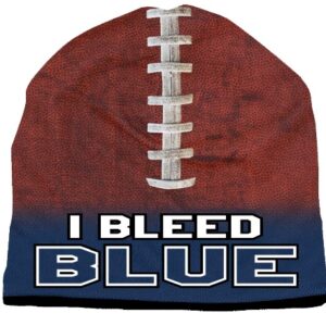 Beanie I Bleed Style Sublimated Football Navy Blue Design