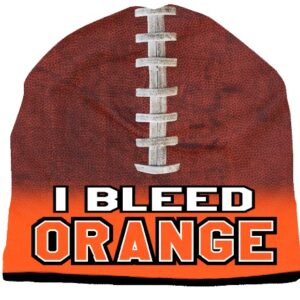 Beanie I Bleed Style Sublimated Football Orange Design