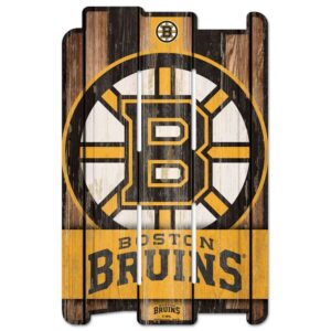 Boston Bruins Sign 11x17 Wood Fence Style