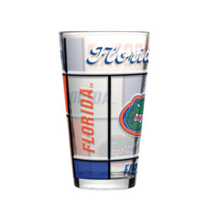 Florida Gators Pint Glass 16oz Quilted Stained Boxed