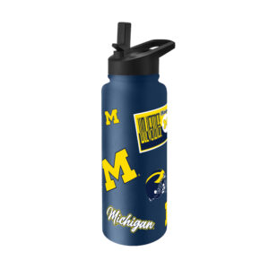 Michigan Wolverines Quencher Bottle 34oz Stainless Steel Dreamweave