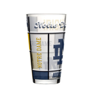 Notre Dame Fighting Irish Pint Glass 16oz Quilted Stained Boxed