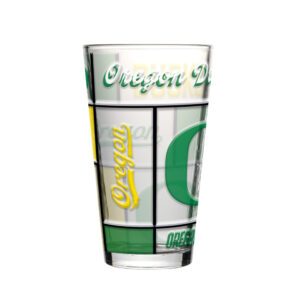 Oregon Ducks Pint Glass 16oz Quilted Stained Boxed