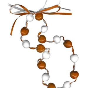 Lucky Kukui Nuts Necklace Orange/White CO