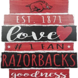 Arkansas Razorbacks Sign 11x17 Wood Family Word
