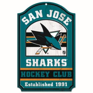 San Jose Sharks Sign 11x17 Wood Hockey Club