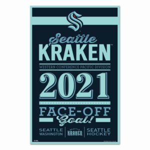 Seattle Kraken Sign 11x17 Wood Established Design