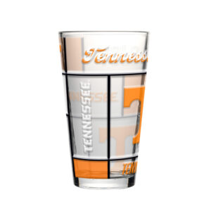 Tennessee Volunteers Pint Glass 16oz Quilted Stained Boxed