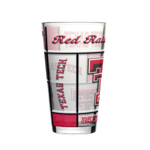 Texas Tech Red Raiders Pint Glass 16oz Quilted Stained Boxed