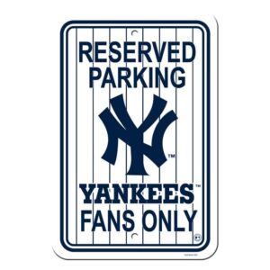 New York Yankees Sign 12x18 Plastic Reserved Parking Style Pinstripes CO