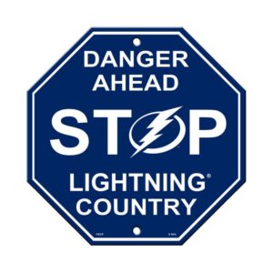 Tampa Bay Lightning Sign 12x12 Plastic Stop Style CO