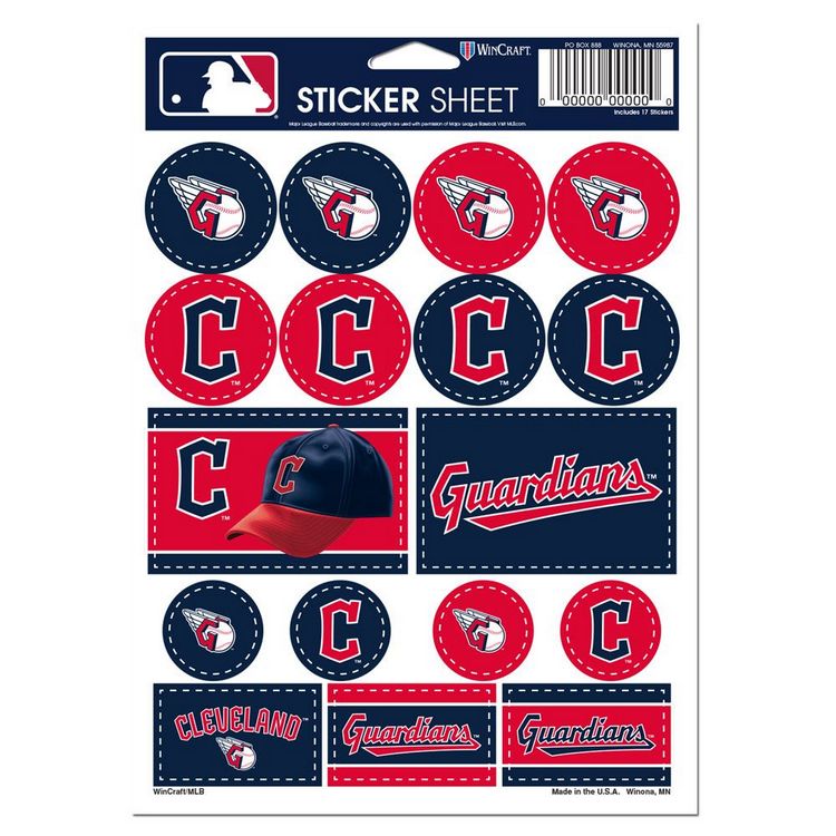 Cleveland Guardians Decal Sheet 5x7 Vinyl