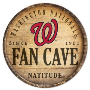 Washington Nationals Sign Wood 14 Inch Round Barrel Top Design