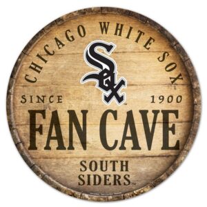 Chicago White Sox Sign Wood 14 Inch Round Barrel Top Design
