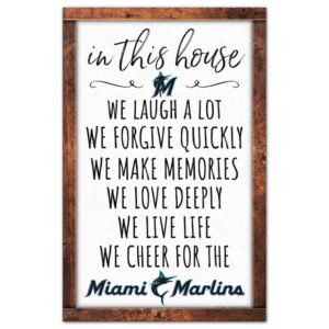 Miami Marlins Sign 11x17 Wood In This House