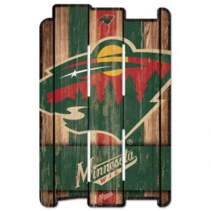 Minnesota Wild Sign 11x17 Wood Fence Style
