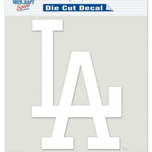 Los Angeles Dodgers Decal 8x8 Perfect Cut White