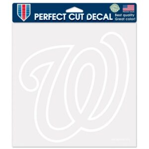 Washington Nationals Decal 8x8 Perfect Cut White
