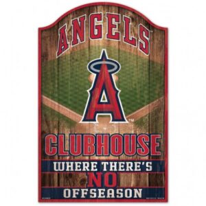 Los Angeles Angels Sign 11x17 Wood Fan Cave Design