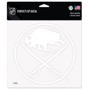 Buffalo Sabres Decal 8x8 Perfect Cut White