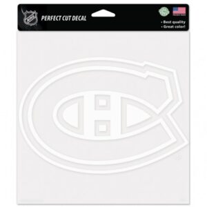 Montreal Canadiens Decal 8x8 Perfect Cut White