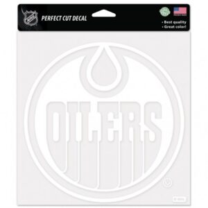 Edmonton Oilers Decal 8x8 Perfect Cut White