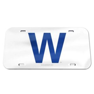 Chicago Cubs License Plate Crystal Mirror W Design